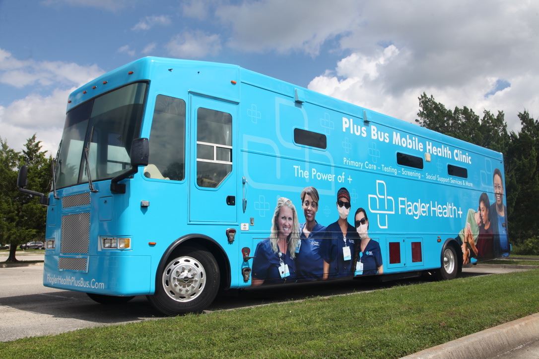 Flagler Health+ Mobile Plus Bus Healthcare System in St. Augustine, FL