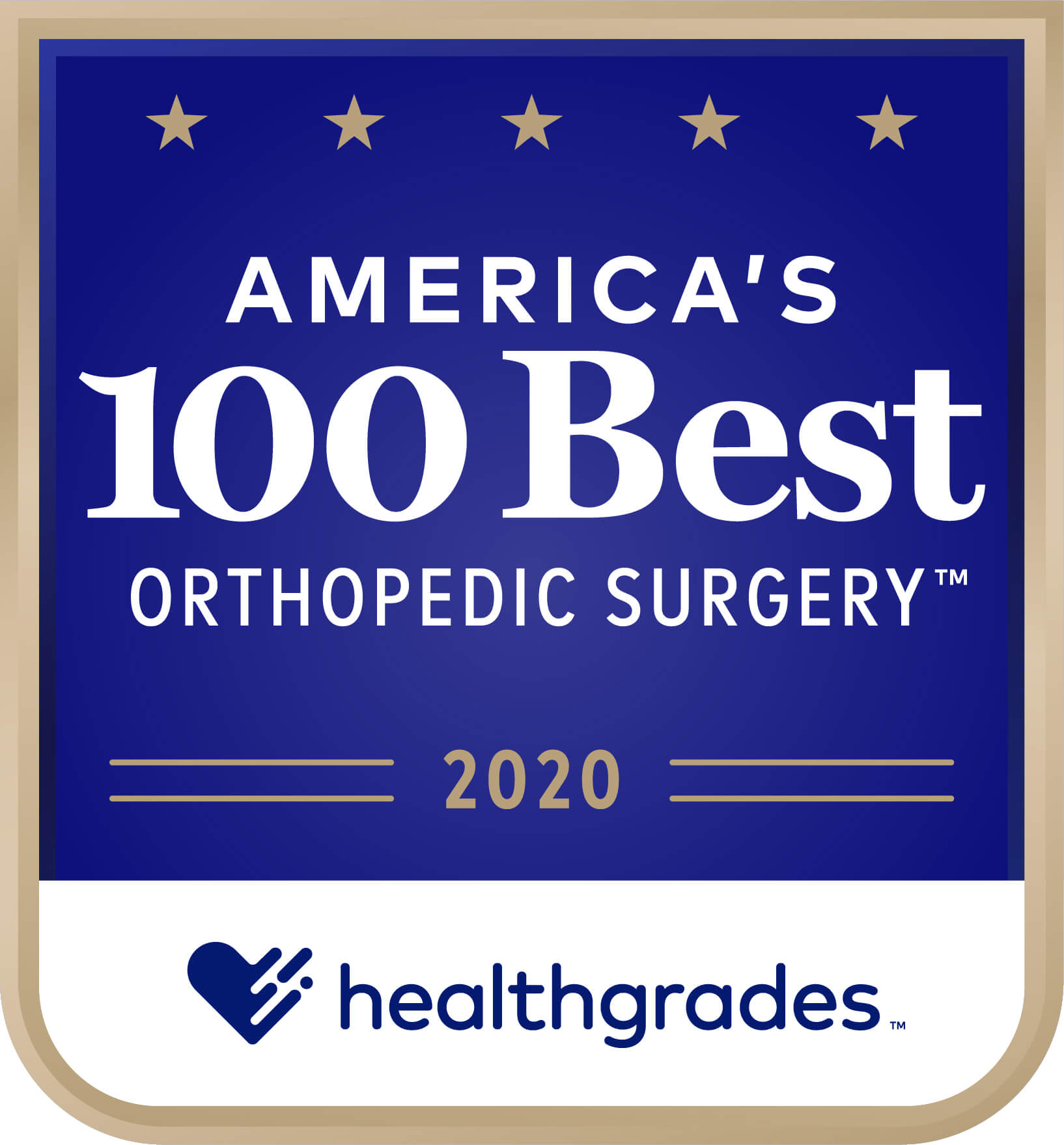 Healthgrades 100 Best Orthopedic Surgery Award 2020