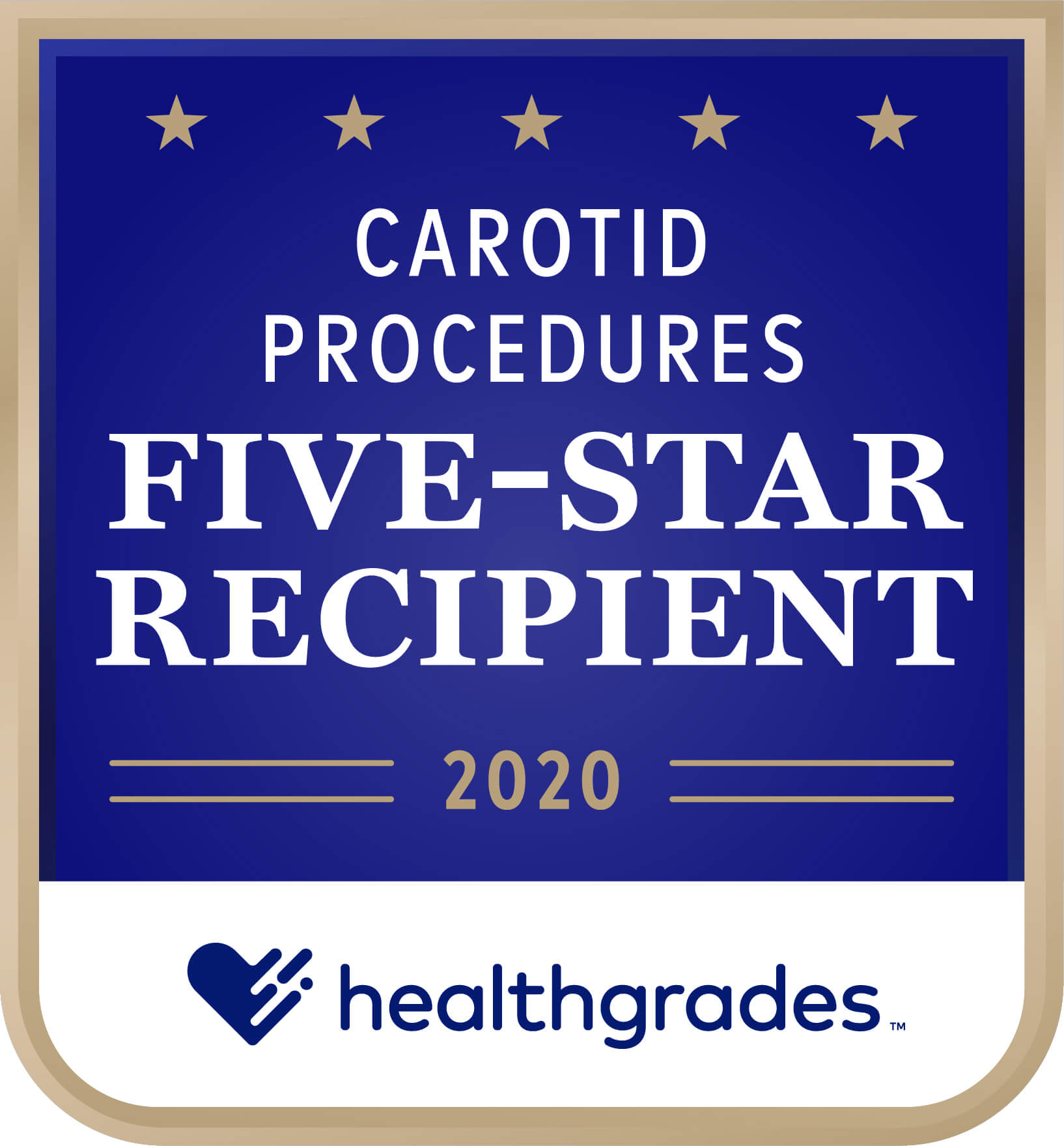 Healthgrades Five-Star Recipient for Cartoid Procedures Award 2020