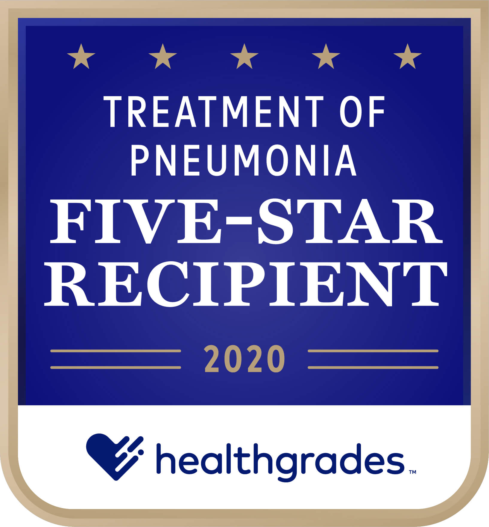 Healthgrades Five-Star Recipient for Treatment of Pneumonia Award 2020