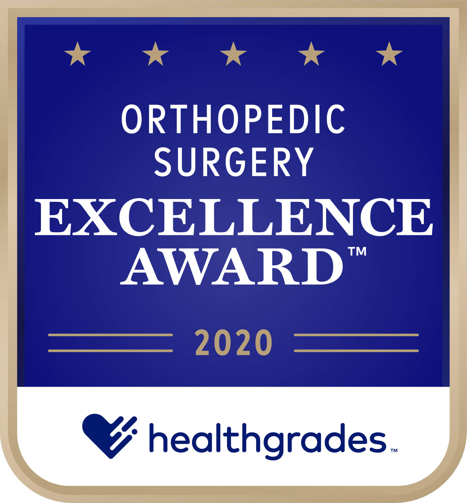 Healthgrades Excellence Award for Orthopedic Surgery 2020