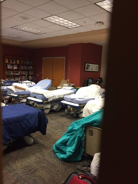 hospital beds set up in room